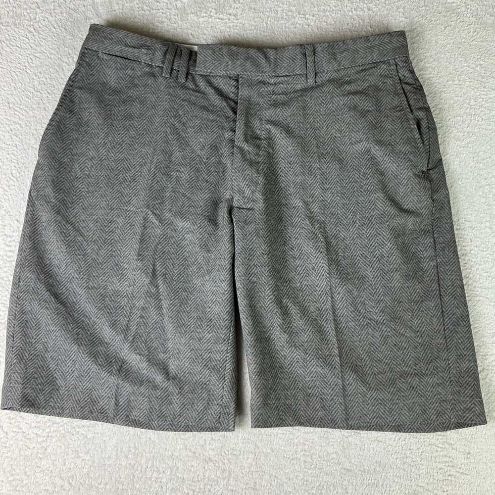 RLX Ralph Lauren Mens Grey Herringbone Golf Shorts Size 36 Performance Stretch